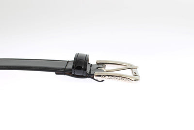 Black patent leather belt