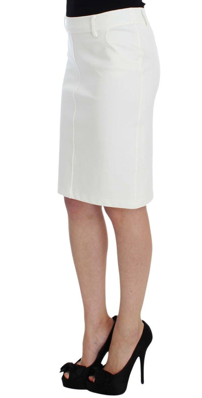 White Straight Pencil Skirt