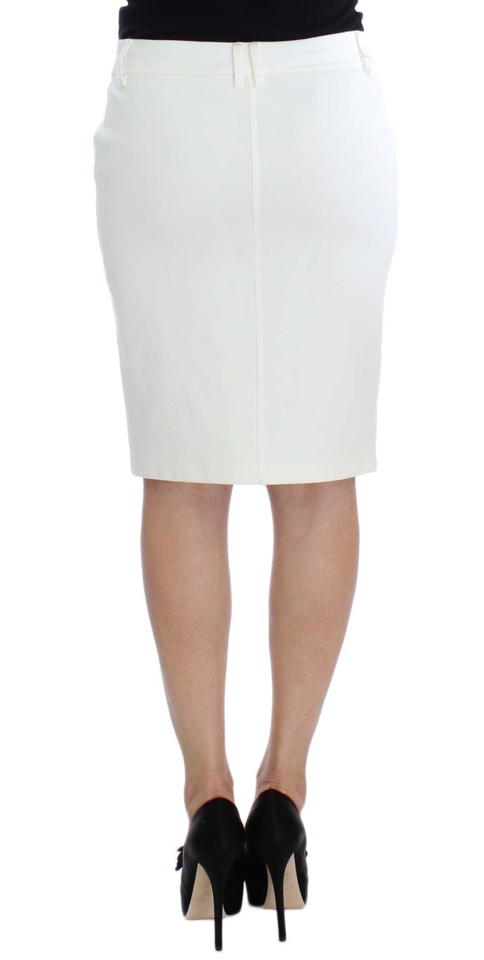 White Straight Pencil Skirt