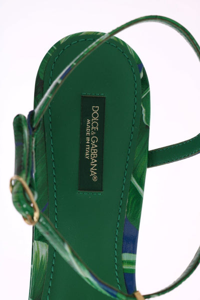Banana Leaf Leather Crystal Sandals