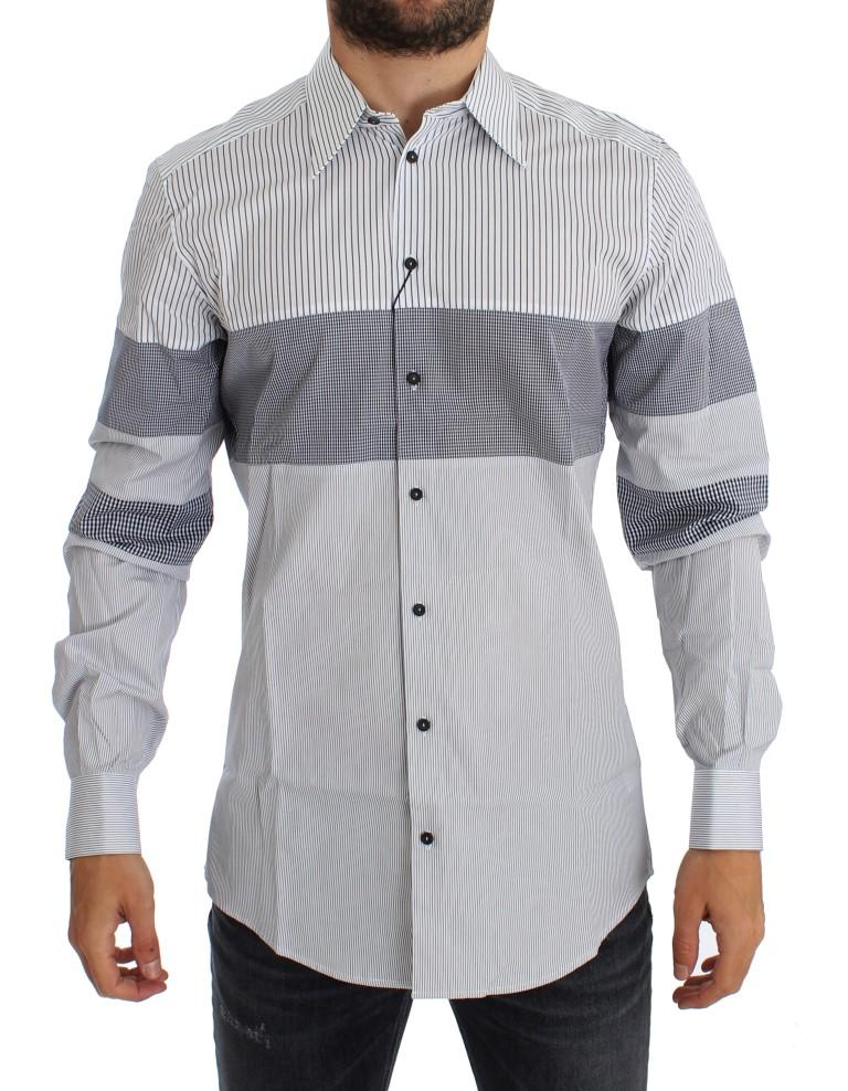 Blue White Slim Fit GOLD Casual Shirt