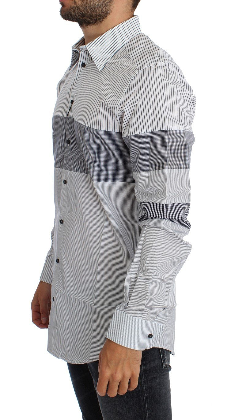 Blue White Slim Fit GOLD Casual Shirt