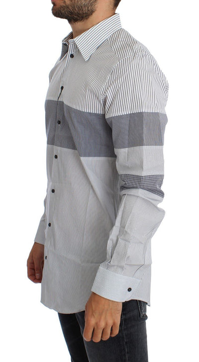 Blue White Slim Fit GOLD Casual Shirt
