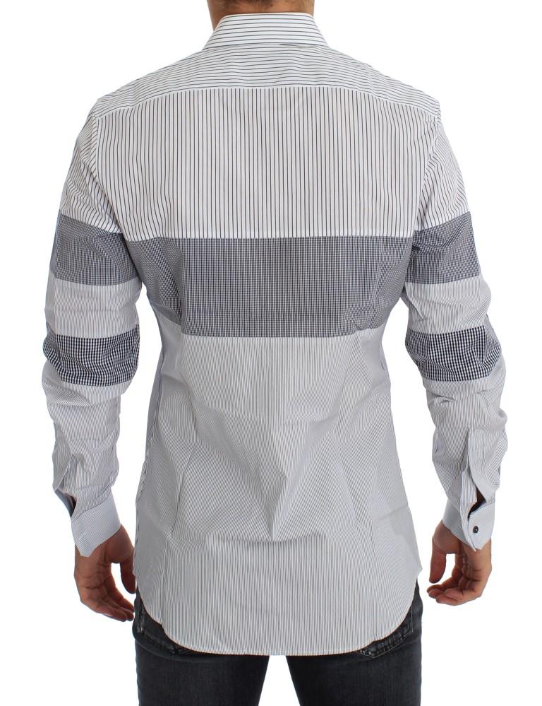 Blue White Slim Fit GOLD Casual Shirt