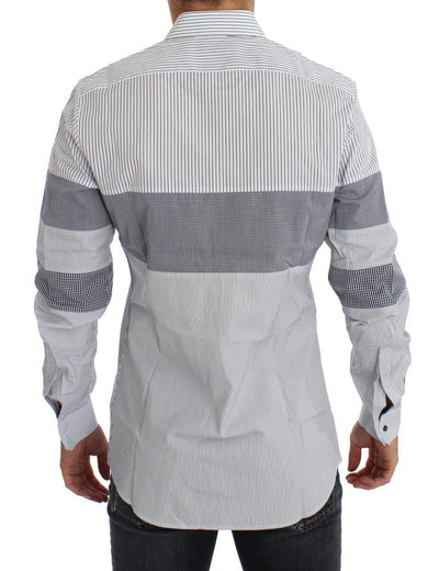 Blue White Slim Fit GOLD Casual Shirt