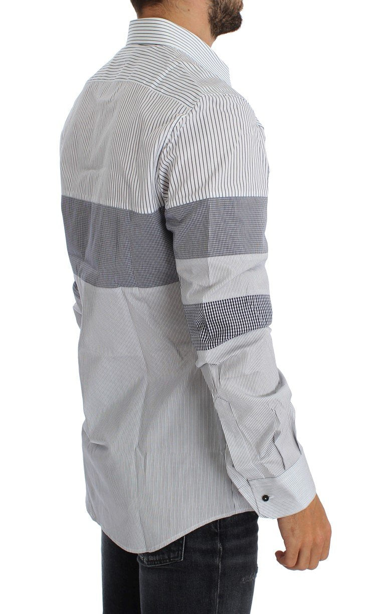 Blue White Slim Fit GOLD Casual Shirt