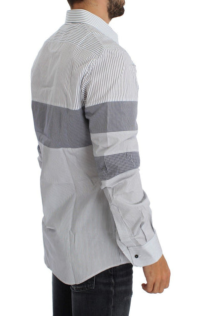 Blue White Slim Fit GOLD Casual Shirt