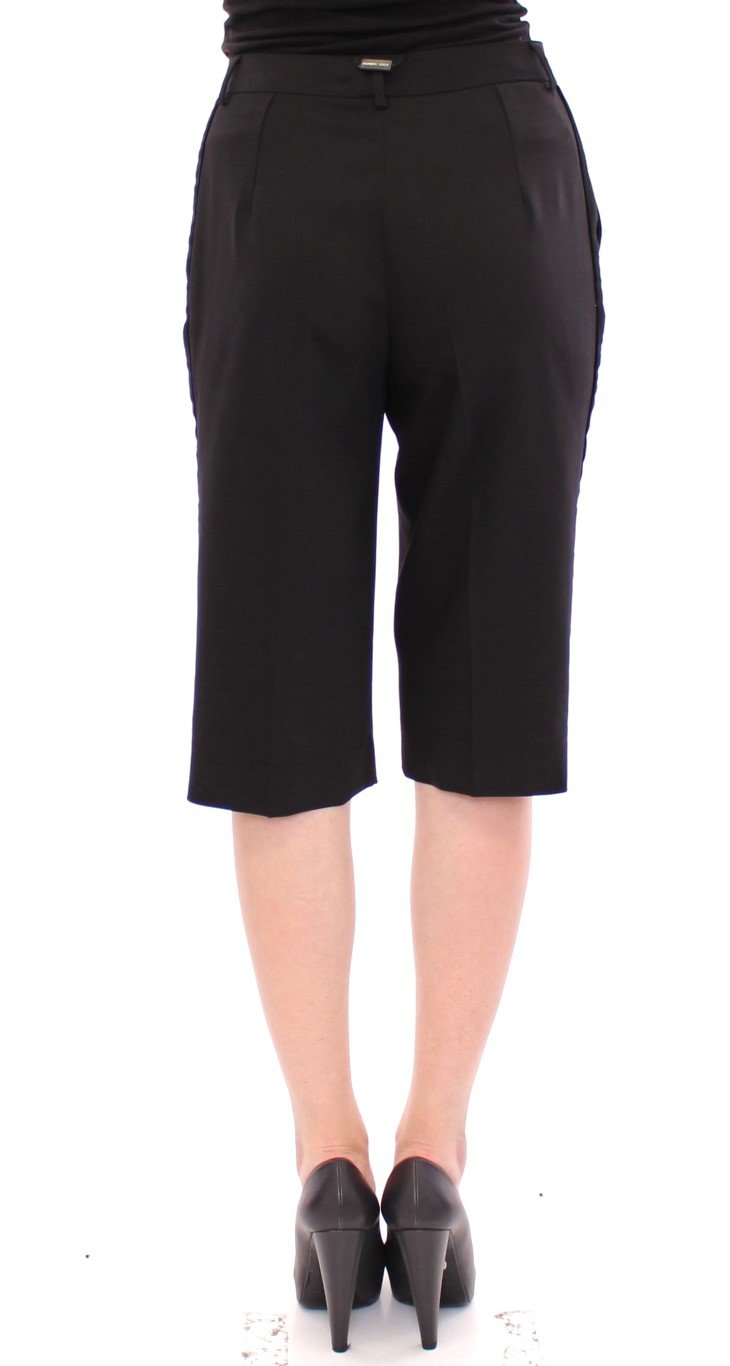 Black wool shorts pants
