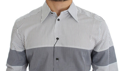 Blue White Slim Fit GOLD Casual Shirt