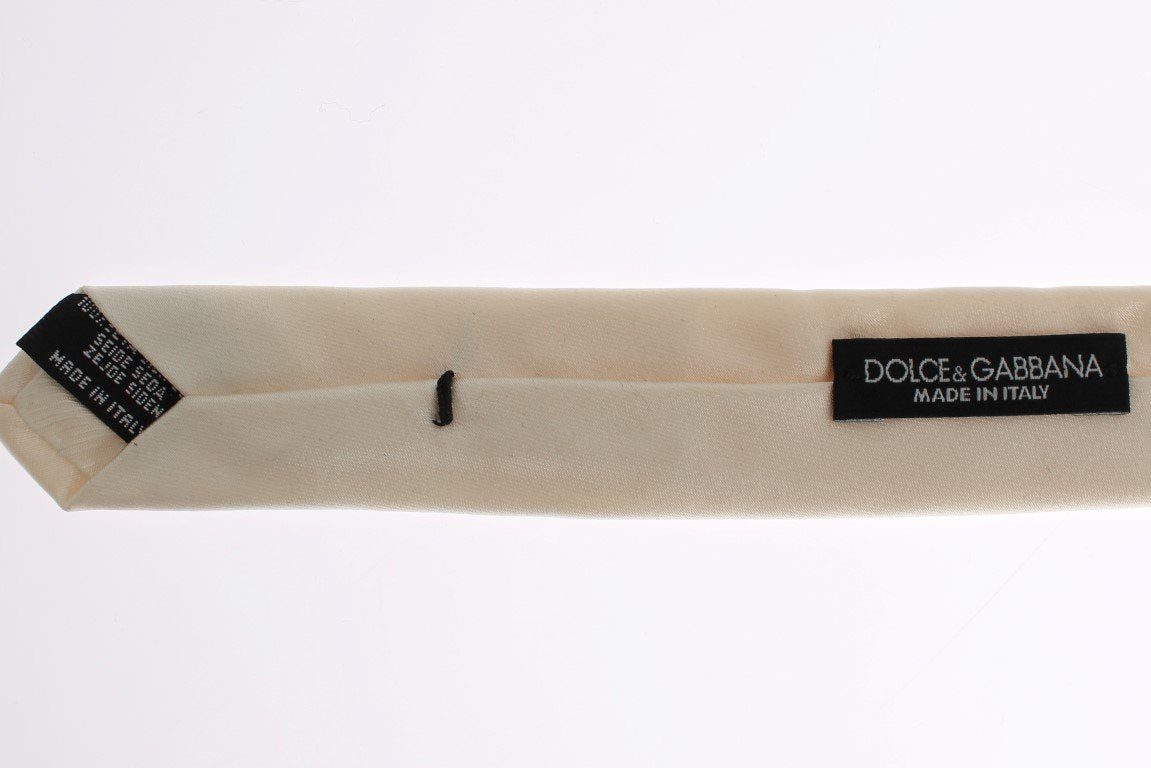 White Solid Silk Skinny Tie