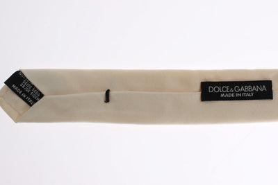 White Solid Silk Skinny Tie