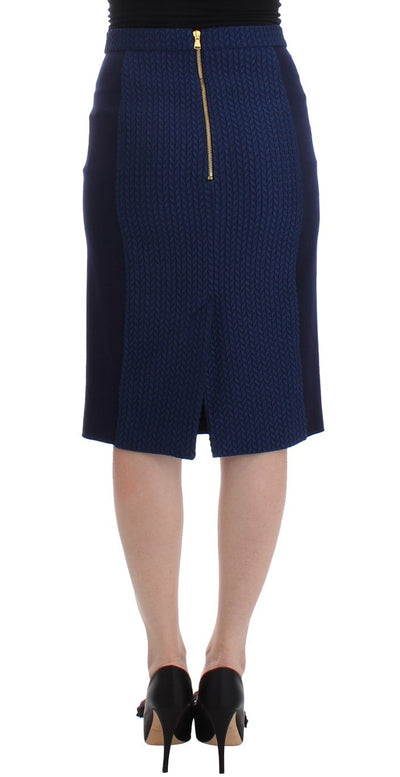 Blue pencil skirt