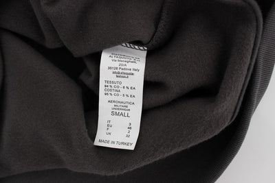 Gray Cotton Stretch Half Zipper Sweater