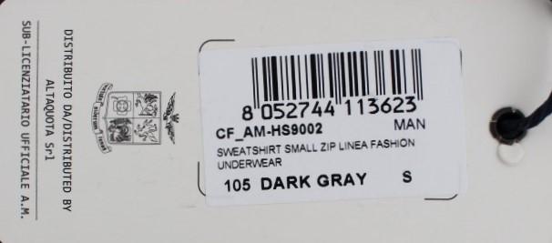 Gray Cotton Stretch Half Zipper Sweater