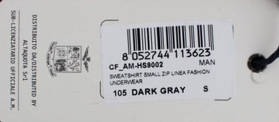 Gray Cotton Stretch Half Zipper Sweater