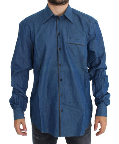 Blue Denim Jeans Regular Fit Mens Shirt