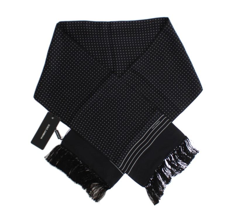 Black Silk Polka Dot Scarf