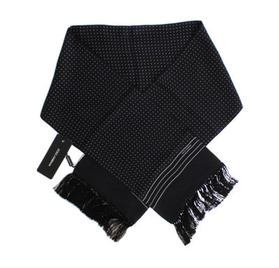 Black Silk Polka Dot Scarf