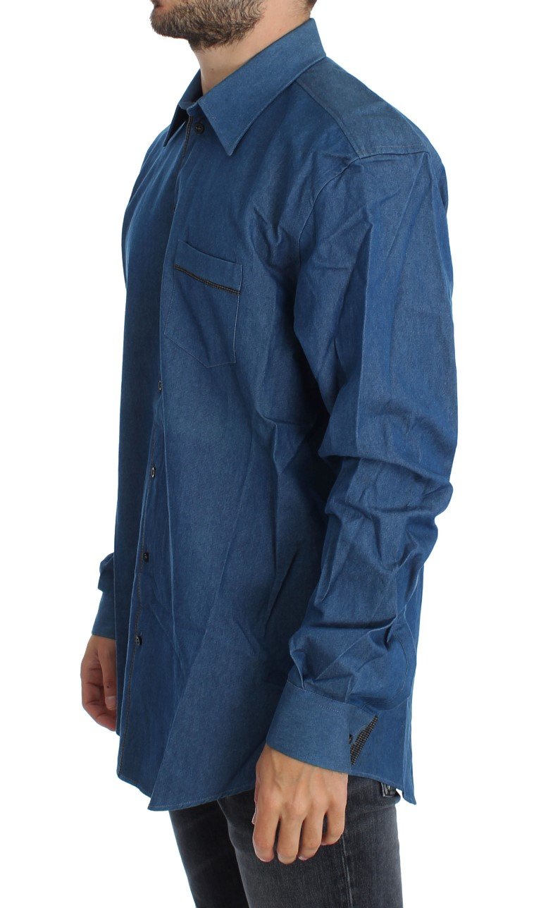 Blue Denim Jeans Regular Fit Mens Shirt