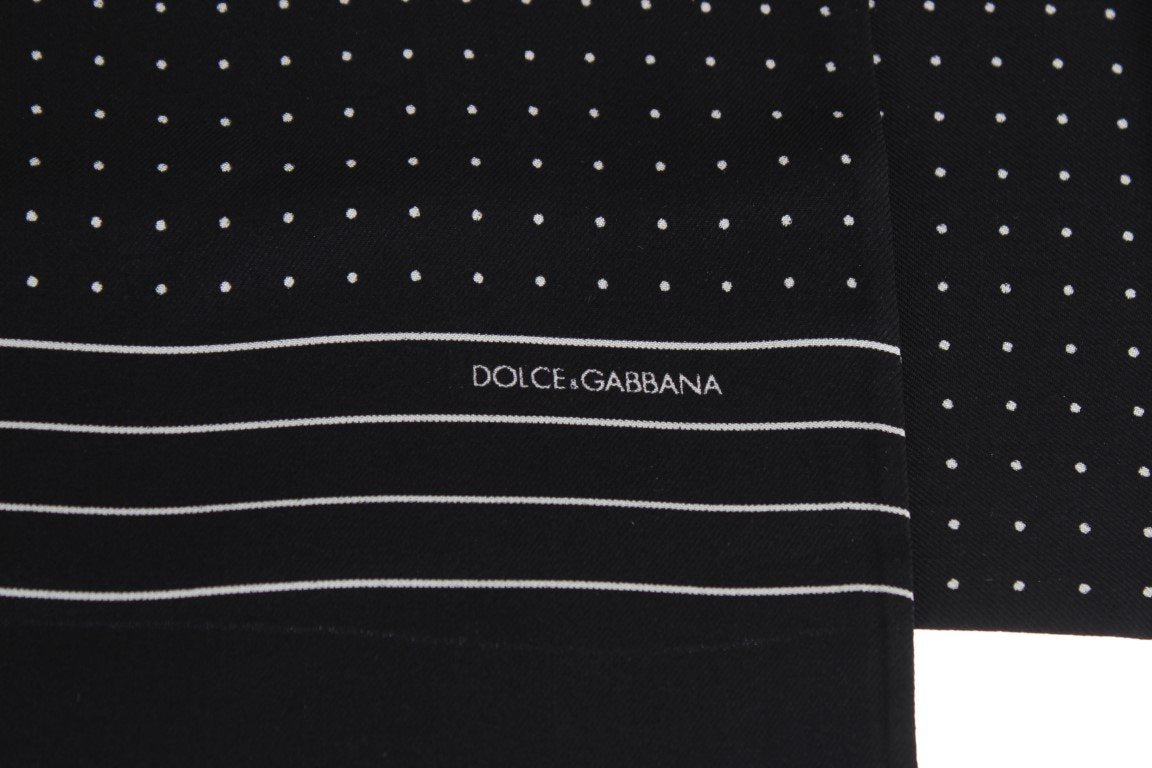 Black Silk Polka Dot Scarf