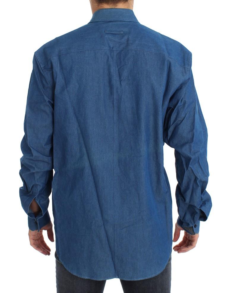 Blue Denim Jeans Regular Fit Mens Shirt