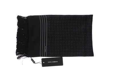 Black Silk Polka Dot Scarf