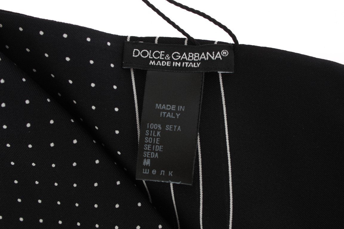 Black Silk Polka Dot Scarf