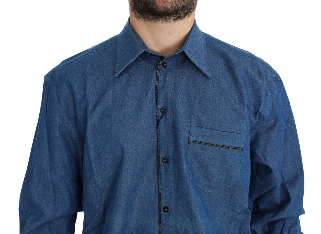 Blue Denim Jeans Regular Fit Mens Shirt
