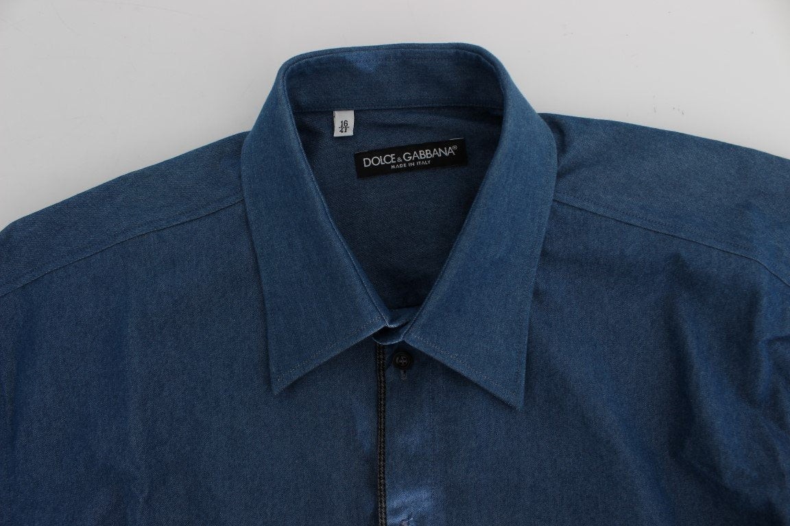 Blue Denim Jeans Regular Fit Mens Shirt