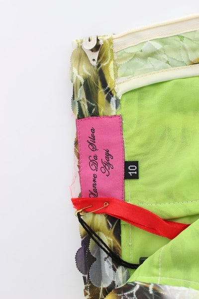 Multicolor Organza Pencil Skirt