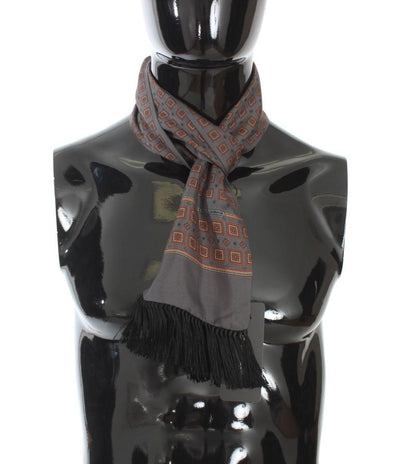 Gray Silk Pattern Shawl Scarf