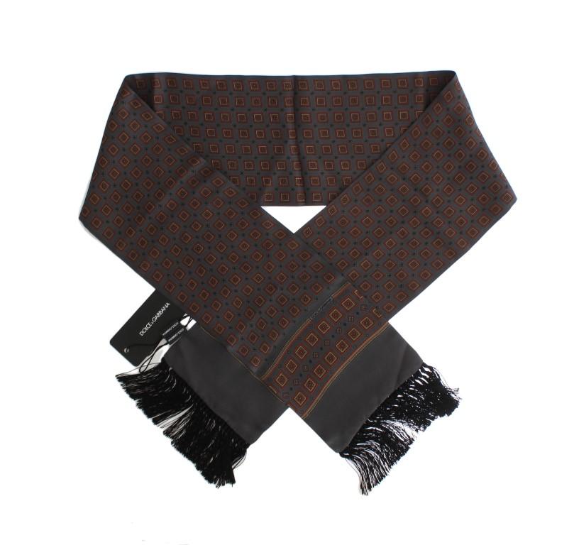 Gray Silk Pattern Shawl Scarf