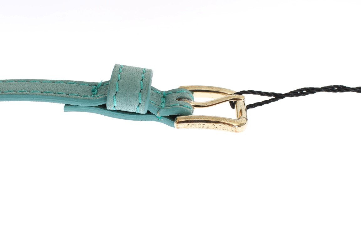 Green leather belt