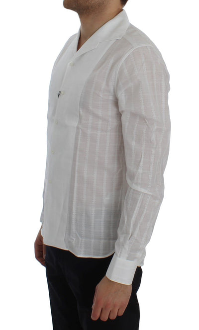 White Square Check Cotton Shirt