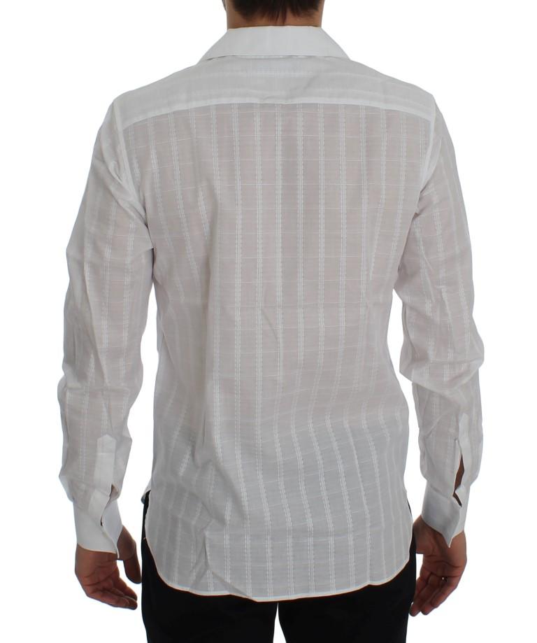 White Square Check Cotton Shirt
