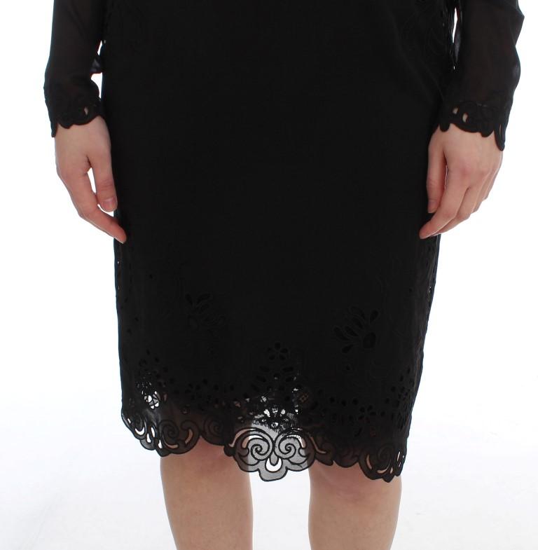 Black Silk Stretch Sheath Dress