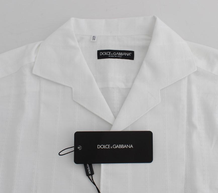 White Square Check Cotton Shirt