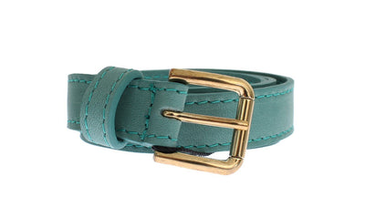 Green leather belt