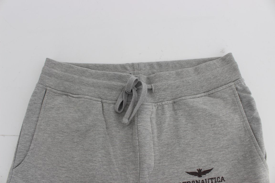 Gray Cotton Stretch Pants