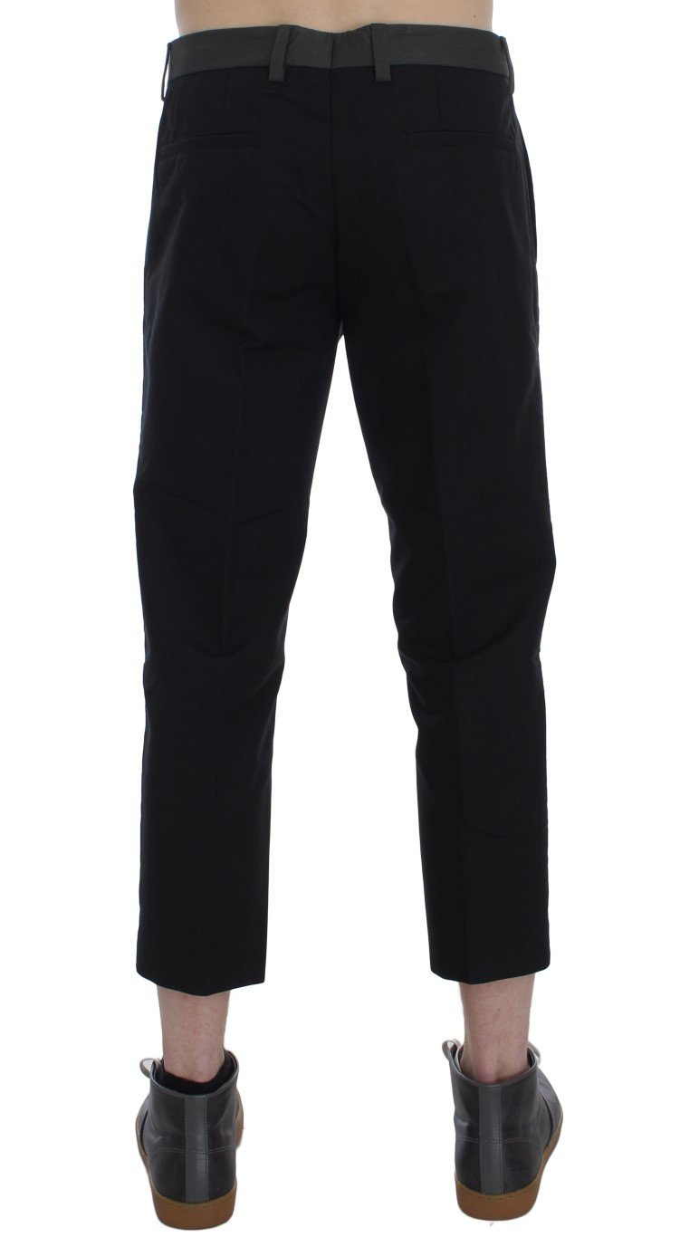 Black Green 3/4 Length Casual Pants
