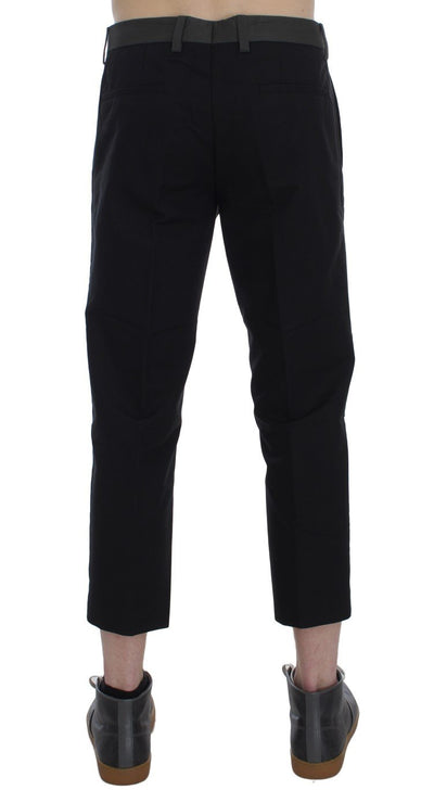 Black Green 3/4 Length Casual Pants