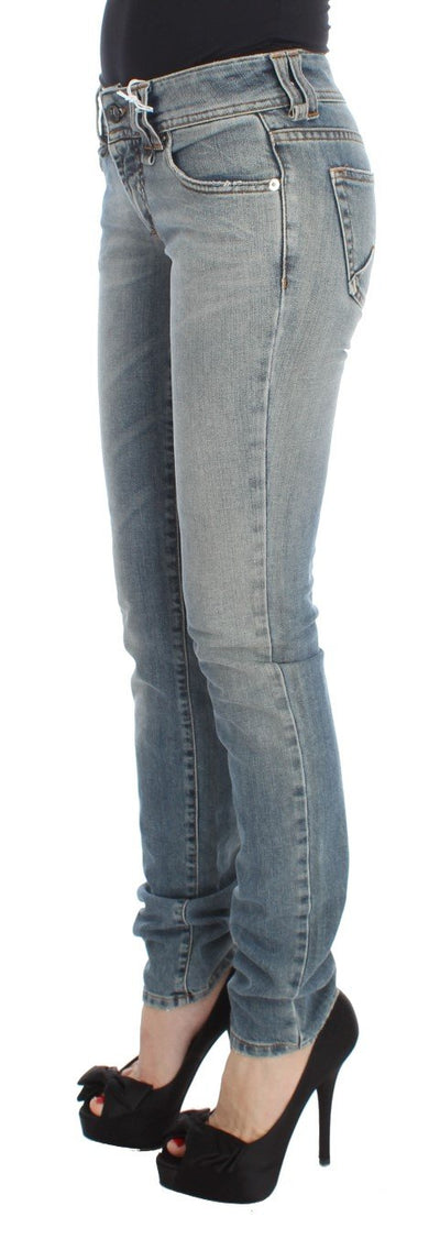 Blue Wash Cotton Blend Slim Fit Jeans