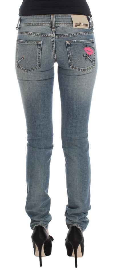 Blue Wash Cotton Blend Slim Fit Jeans