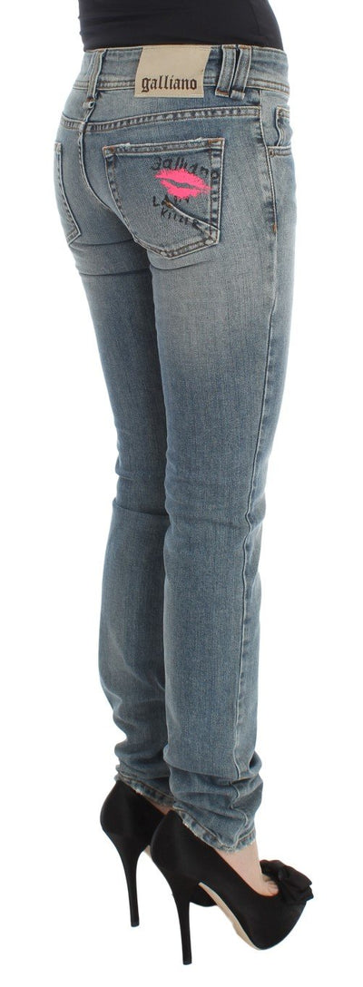 Blue Wash Cotton Blend Slim Fit Jeans