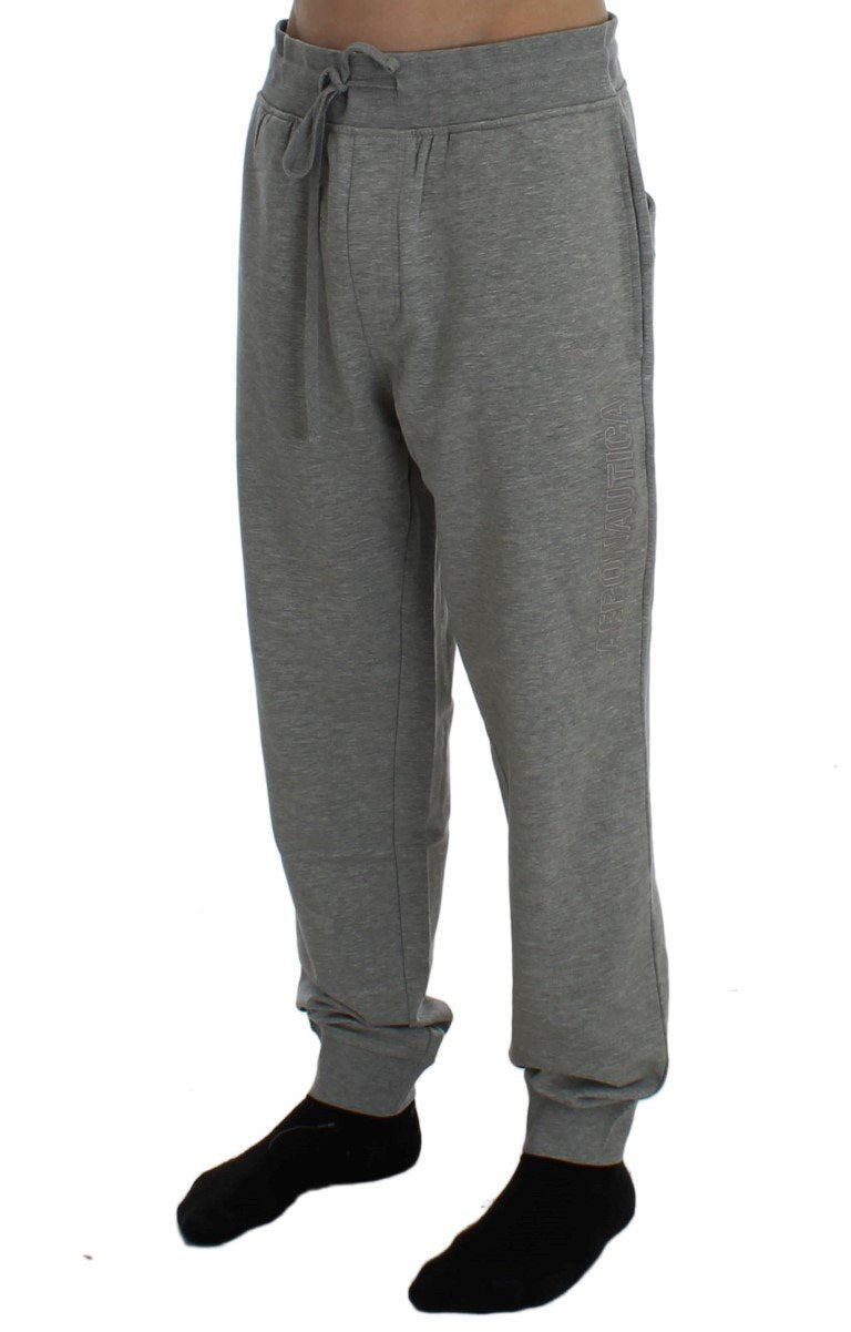 Gray Cotton Stretch Pants