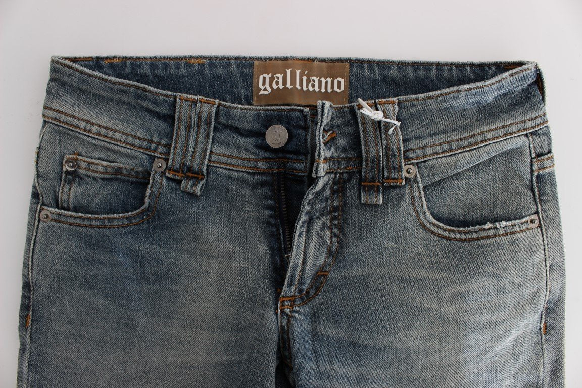 Blue Wash Cotton Blend Slim Fit Jeans