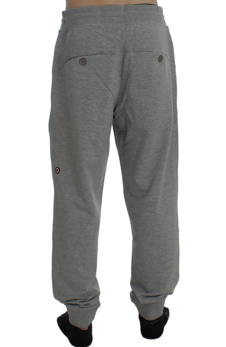 Gray Cotton Stretch Pants