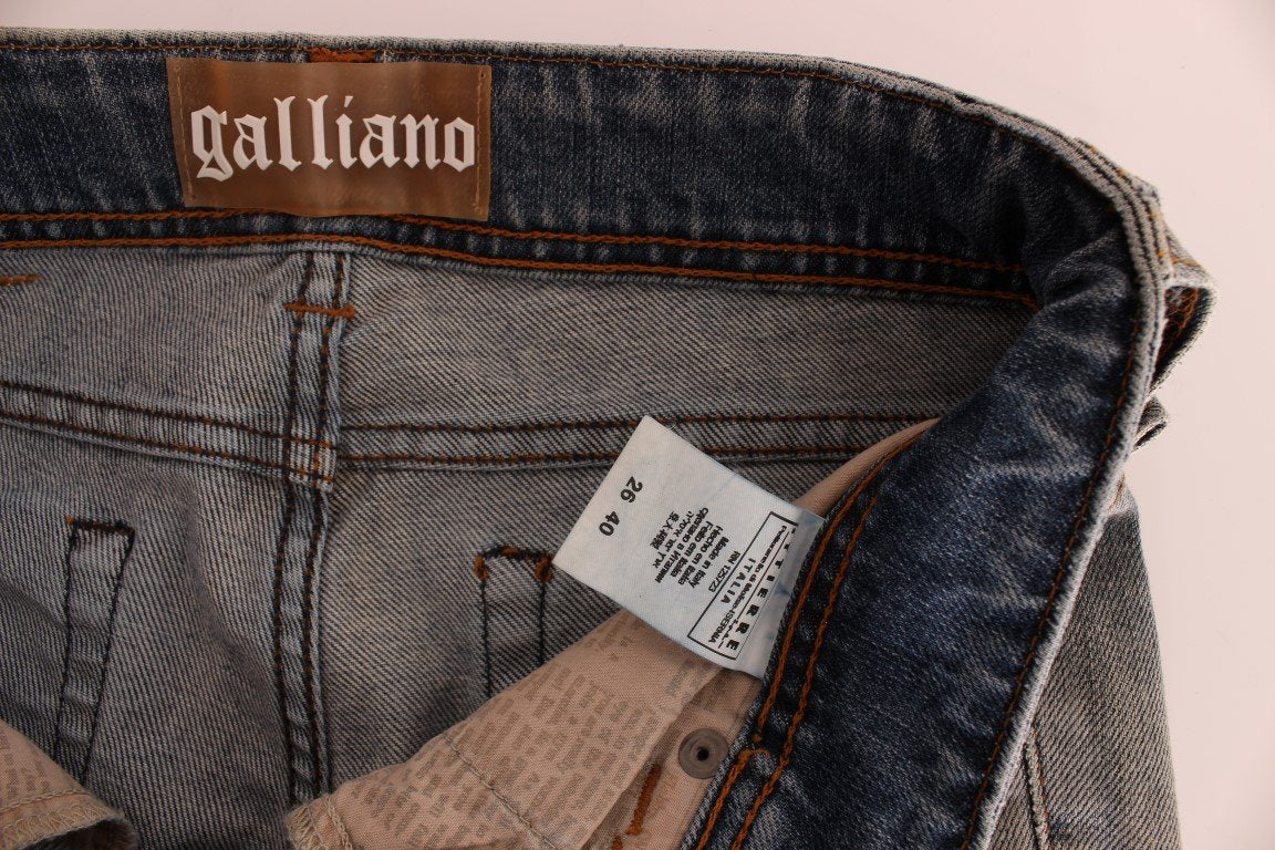 Blue Wash Cotton Blend Slim Fit Jeans