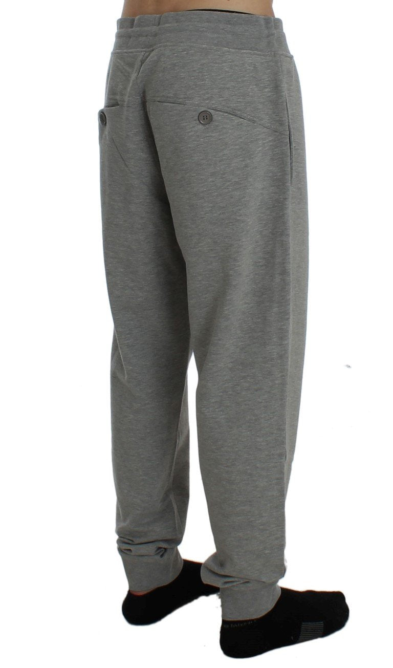 Gray Cotton Stretch Pants