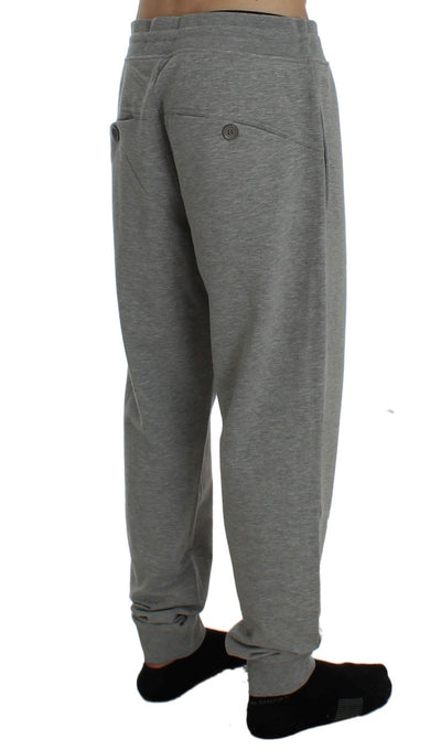 Gray Cotton Stretch Pants
